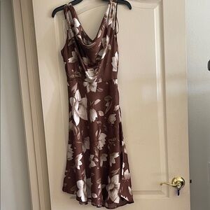 NWOT, Floral Brown and White Dress
